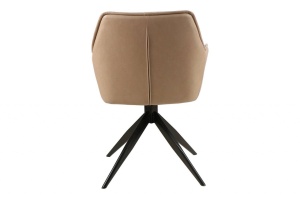 SCAUN PIVOTANT SEMPRE, BEJ 34/BEJ INCHIS/NEGRU MAT, TAPITERIE DIN STOFA BREGO, PIELE ECO SI PICIOARE DIN METAL, STIL MODERN - Img 2