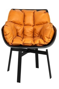 SCAUN PIVOTANT SHIBA NEGRU/MARO, CONFECTIONAT DIN FIBRA DE STICLA SI METAL, STIL MODERN - Img 4