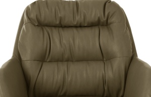 SCAUN PIVOTANT SPELLO, OLIVE 10/NEGRU MAT, TAPITERIE DIN PIELE ECOLOGICA SI PICIOARE DIN METAL, STIL MODERN - Img 3