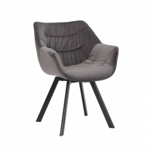 SCAUN ROTATIV, DUTCH COMFORT, GRI, MICROFIBRA(CATIFEA) SI METAL - Img 4