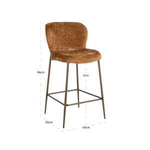 SCAUNE DE BAR ODARBY, S4793, COGNAC FUSION 28, CONFECTIONAT DIN 100% POLIESTER, METAL SI SPUMA, RICHMOND INTERIOR - Img 4