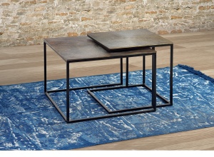 SET 2 MASUTE DE CAFEA 6149, NEGRU/MARO, DIN METAL, STIL MODERN G&C