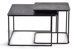 SET 2 MASUTE DE CAFEA FRANKS 6148, NEGRU, DIN METAL, STIL MODERN G&C - Img 5