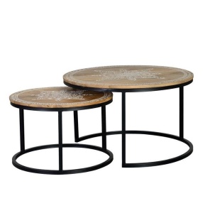 SET 2 MASUTE DE CAFEA NIB, MARO/NEGRU, DIN LEMN DE MANGO SI METAL, STIL MODERN