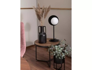 SET 2 MASUTE DE CAFEA PENELOPE, 50 CM, NUC/NEGRU, BLAT DIN MDF, FURNIR NATURAL SI CADRU DIN METAL, STIL MODERN - Img 4