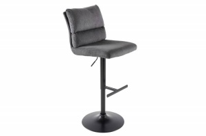 SET 2 SCAUNE BAR, COMFORT GRI, METAL SI TEXTIL FOARTE FIN CATIFEA - Img 6