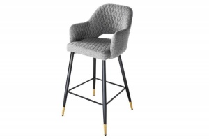 SET 2 SCAUNE BAR, PARIS, TEXTIL GRI, COD 41513, STIL RETRO - Img 5