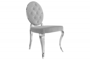 SET 2 SCAUNE, EXCLUSIV BAROCK, ARGINTIU/GRI, DIN METAL SI CATIFEA, ARTIM GROUP SELECTION