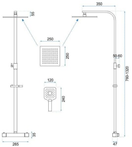 SET DE DUS REA JET, NEGRU, DESIGN MODERN, CALITATE SUPERIOARA, REA