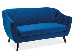SOFA MODERNA MOLLY 2 ALBASTRU GRANIT BLUVEL 86 / WENGE DIN LEMN SI TAPITAT IN TEXTIL CATIFEA SIGNAL - Img 1