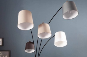 STOC!!! LAMPADAR LEVELS MULTICOLOR 205CM DIN METAL SI TEXTIL COD 36398 - Img 3