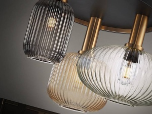 STOC!!! PLAFONIERA NORMA, 56CM, MULTICOLORA, DIN METAL SI STICLA, STIL MODERN - Img 2