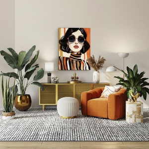 TABLOU CANVAS ORANGE, 90x120 CM, STIL MODERN