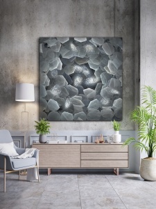 TABLOU DECORATIV POLARIS, 120x120 CM, DIN STICLA SECURIZATA, STIL MODERN