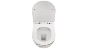 VAS DE TOALETA SUSPENDAT REA CARLOS SLIM MINI LAVA MAT, EFECT DE MARMURA ALBA MATA, DIN CERAMICA, CALITATE SUPERIOARA - Img 2