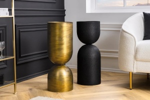 VAZA FLORI, SANDGLASS XL 70CM, DIN METAL, NEGRU, DESIGN INDUSTRIAL - Img 8