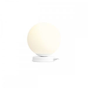 VEIOZA BALL M, 23 CM, ALBA, DIN STICLA SI METAL, STIL MODERN