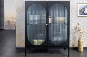 VITRINA LIVING, DIN METAL SI STICLA 110CM, DESIGN INDUSTRIAL, ARTIM GROUP SELECTION