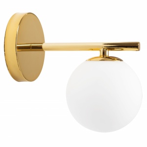APLICA GLASS GOLD APP684-1W, 17 cm, ALB SI AURIU, DIN METAL SI STICLA, STIL MODERN, TU - Img 5