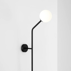 APLICA PURE, 2 BRATE, 99 CM, NEAGRA, DIN STICLA SI METAL, STIL MODERN - Img 2