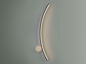 APLICA SMILE, 58 CM, NEGRU MAT/AURIU/OPAL, DIN METAL SI ACRIL, STIL MODERN - Img 4