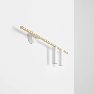 APLICA TREVO, 2 BRATE, 17 CM, ALB/ALAMA, DIN METAL, STIL MODERN