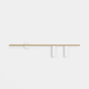 APLICA TREVO, 2 BRATE, 17 CM, ALB/ALAMA, DIN METAL, STIL MODERN - Img 2