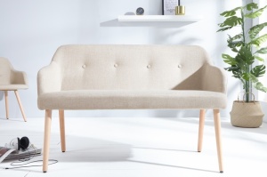 BANCUTA DIN LEMN MASIV BEJ SCANDINAVIA 37927 - DESIGN SCANDINAV - Img 2