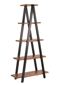 BIBLIOTECA/ORGANIZATOR 1046, MARO/NEGRU, DIN LEMN MASIV DE MANGO SI METAL, STIL INDUSTRIAL G&C