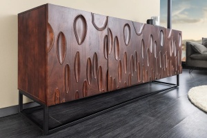 BUFET LIVING 175CM, DUNE 3D, DIN LEMN MASIV DE SALCAM/NUC SI METAL, ARTIM GROUP SELECTION