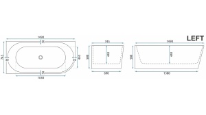 CADA REA SYDNEY BELLANTO, STANGA, 150 CM, ALB, DIN ACRIL, CALITATE SUPERIOARA - Img 3
