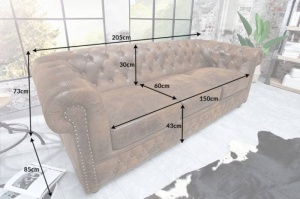 CANAPEA 3 LOCURI 205CM, CHESTERFIELD, DE CALITATE SUPERIOARA, ARTIM GROUP SELECTION - Img 7