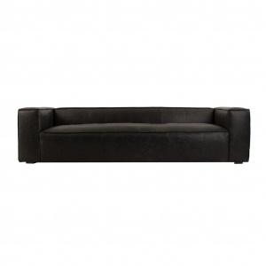 CANAPEA EXETER REF. 24212, CULOARE NEAGRA, STIL CLASIC, DIN LEMN MASIV DE FRASIN SI PIELE, VIC