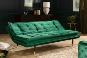 CANAPEA EXTENSIBILA 184CM, MAGNIFIQUE COD 40029, DIN METAL SI CATIFEA, DESIGN RETRO - Img 2