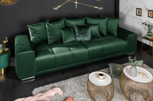 CANAPEA MODERNA SI CONFORTABILA 280CM, ELEGANCIA, CATIFEA VERDE SMARALD, COD 40157