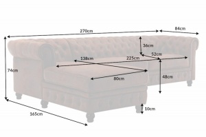 COLTAR 270CM, CHESTERFIELD, MARO ANTIC, DIN MICROFIBRA, DESIGN CLASIC, ARTIM GROUP SELECTION - Img 6