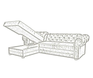 COLTAR EXTENSIBIL 280CM, VALENTINO ALBASTRU DESCHIS STANGA, DIN STOFA DE CALITATE SUPERIOARA - Img 2