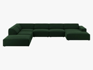 COLTAR JODIE, STANGA, 7 LOCURI, 364 CM, DIVERSE CULORI SI MATERIALE, DESIGN DEOSEBIT - Img 6