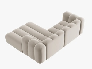 COLTAR MODULAR LUPIN, DREAPTA, 3 LOCURI, 228 CM, BEJ 1, TAPITERIE DIN CATIFEA, DESIGN DEOSEBIT - Img 4