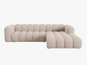 COLTAR MODULAR LUPIN, DREAPTA, 4 LOCURI, 288 CM, BEJ 30, TAPITERIE CHENILLE, DESIGN DEOSEBIT - Img 2
