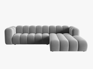 COLTAR MODULAR LUPIN, DREAPTA, 4 LOCURI, 288 CM, GRI 17, TAPITERIE DIN CATIFEA, DESIGN DEOSEBIT