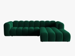 COLTAR MODULAR LUPIN, DREAPTA, 4 LOCURI, 288 CM, VERDE SMARALD 7, TAPITERIE DIN CATIFEA, DESIGN DEOSEBIT