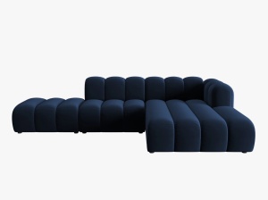 COLTAR MODULAR LUPIN, DREAPTA, 5 LOCURI, 294 CM, ALBASTRU ROYAL 5, TAPITERIE DIN CATIFEA, DESIGN DEOSEBIT