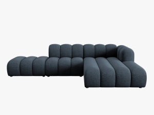 COLTAR MODULAR LUPIN, DREAPTA, 5 LOCURI, 294 CM, ALBASTRU ROYAL 86, TAPITERIE CHENILLE, DESIGN DEOSEBIT - Img 2