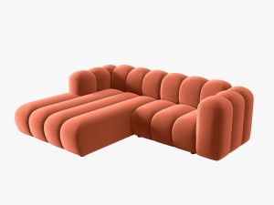 COLTAR MODULAR LUPIN, STANGA, 3 LOCURI, 228 CM, CORAL 12, TAPITERIE DIN CATIFEA, DESIGN DEOSEBIT - Img 2