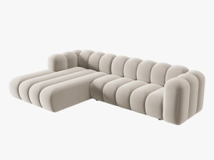 COLTAR MODULAR LUPIN, STANGA, 4 LOCURI, 288 CM, BEJ 1, TAPITERIE DIN CATIFEA, DESIGN DEOSEBIT - Img 2
