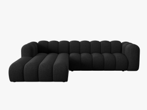 COLTAR MODULAR LUPIN, STANGA, 4 LOCURI, 288 CM, NEGRU 19, TAPITERIE CHENILLE, DESIGN DEOSEBIT - Img 2