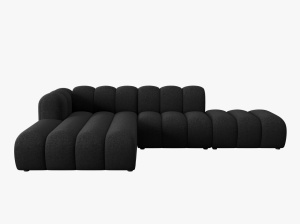 COLTAR MODULAR LUPIN, STANGA, 5 LOCURI, 294 CM, NEGRU 19, TAPITERIE CHENILLE, DESIGN DEOSEBIT - Img 2