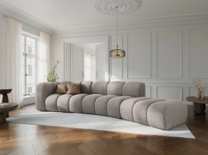 COLTAR SEMIROTUND LUPIN, DREAPTA, 5 LOCURI, 335 CM, BEJ 30, TAPITERIE CHENILLE, DESIGN DEOSEBIT
