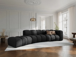 COLTAR SEMIROTUND LUPIN, STANGA, 5 LOCURI, 335 CM, NEGRU 19, TAPITERIE CHENILLE, DESIGN DEOSEBIT